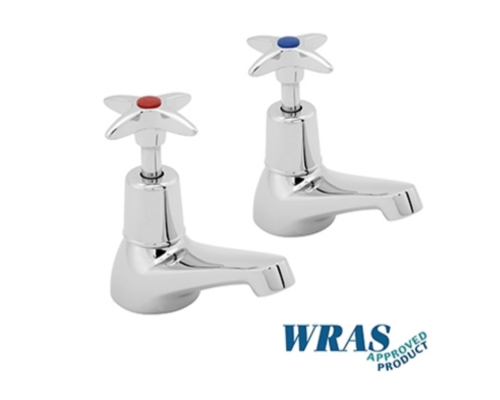 Die-Pat Chrome Plated Basin Taps with Crossheads - 1/2" - 1000/D