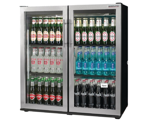 Autonumis POPULAR Maxi Double with Stainless Steel/Glass Hinged Doors Bottle Cooler - RQC00002
